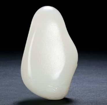 羊脂玉渔乐图把件 7.3×4.5×3.0cm 135g