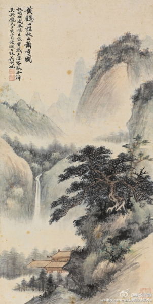 吴湖帆《黄鹤山樵秋山萧寺图》101.2万成交