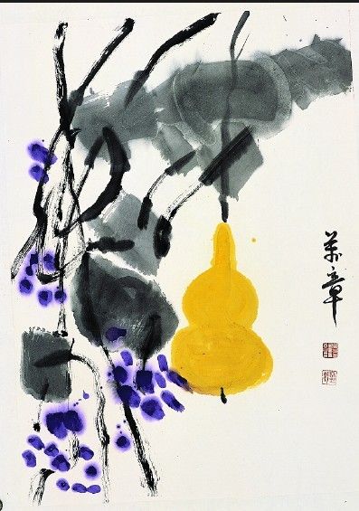 朱万章《夏景图》，纸本设色，69×50厘米