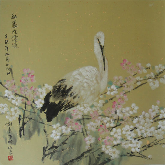 谢青作品《结庐在仙境》，68x68CM