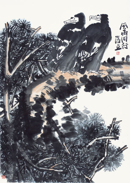 汤立 风雨同行 2006年 145×78cm