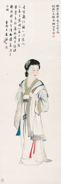 徐绍青 仕女 118×39.2cm 设色纸本 镜心 RMB：150，000 ~ 250，000