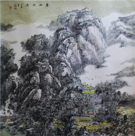 春山晓清 69×68cm 2009年