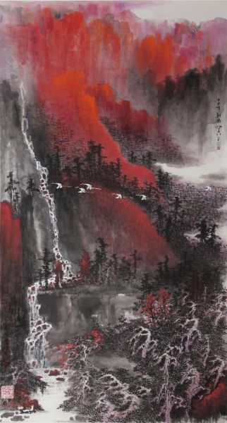 江爱松《千峰朝阳》，2014年