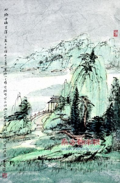 南京展品：常进《芳草湖岸》69×45cm