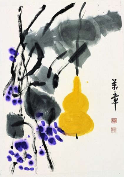 朱万章《夏景图》，纸本设色，69×50cm