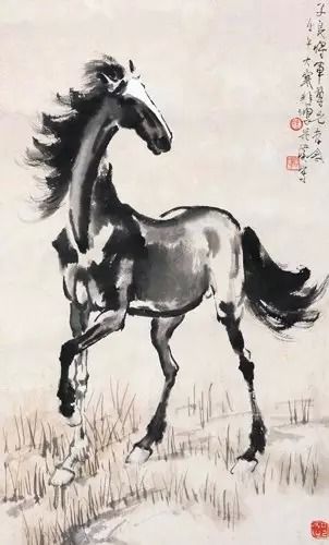 3561 徐悲鸿(1895-1953)?立马图 镜心?设色纸本 61×37 cm 说明：上款人“子良”即为陈明仁。Lot3561-Lot3562均为陈氏家属友情提供。 RMB： 2，200，000-3，200，000