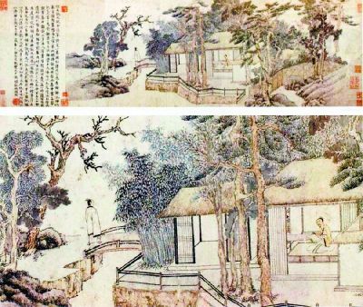 文徵明《深翠轩图》画伪字真。