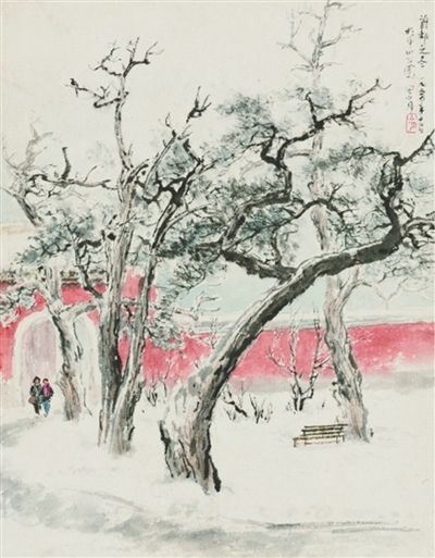 关山月1954年作品《首都之冬》。