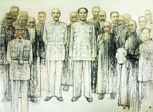 国画《第二次国共合作》 185cm×252cm 2011年