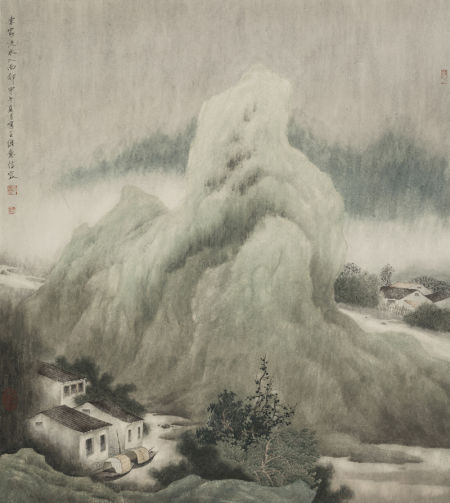 许信容  东家流水入西邻 71×63.1cm  2014年