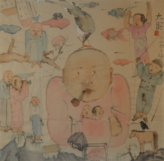 李旺作品-68×68CM- 纸本设色-2014年