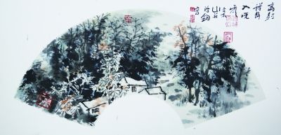 湖山清兴之七（国画） 28×60厘米      2014年  买鸿钧