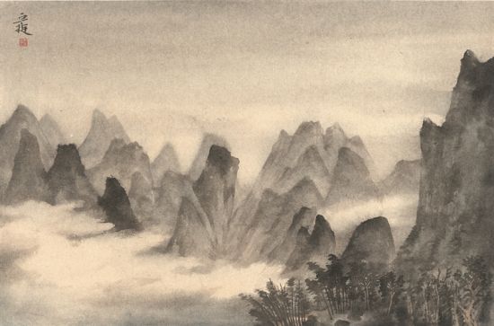 丘挺  漓江晨曦  46cm×71cm  2012年