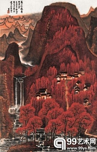 李可染《万山红遍》