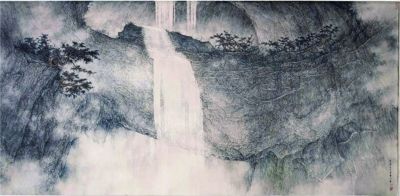 李华? 《丝瀑》 纸本水墨 114×236厘米